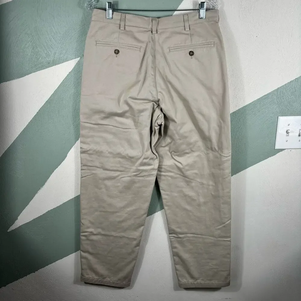 LL Bean Natural Fit Khaki Chinos Mens 33x30‎ Plaid Flannel Lined Double L